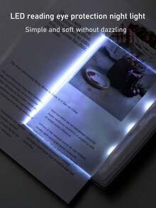 1 pièce Lampe de lecture protégeant les yeux, Lampe de lecture LED plate, Lampe de lecture multi-fonctions anti-éblouissement pour étudiant, Planche à dessin haute définition lumineuse, sans scintillement plus agréable pour les yeux, Lampe de chevet de chambre avec protection oculaire, Lampe de lecture de nuit, Éclairage pour petite zone, N'affecte pas les autres (3 piles nécessaires, non incluses) - Modèle sans batterie - Voir 1