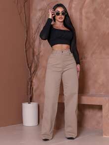 Wide Leg - Mocha Brown - View 5