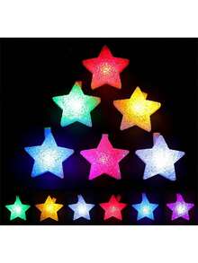 1 pieza/2pcs Luces de estrella pequeña de mano, accesorios de actuación en escenario, accesorios decorativos de estrella de cinco puntas brillante de mano, adecuados para actuaciones de danza, actuaciones de coro, conciertos, fiestas, cumpleaños y actuaciones festivas - Multicolor - Ver 5