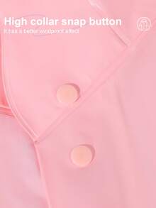 1pc Dinosaur Shaped Raincoat For Kids, Made Of Odorless EVA Material With Backpack Pocket, Transparent Large Brim For Preschool & Elementary School Students, Cute Design Essential Raingear - Pink - View 8