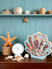 Wooden Shell Display Box With Acrylic Panel, Shell Storage Box, Sea Glass, Small Starfish, Shark Tooth Shell Collection Box, Home Decor, Christmas Gift, Birthday Gift - Multicolor - View 8