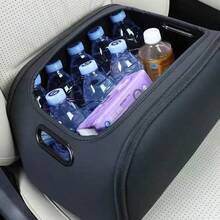 Inspired By Luxurious Leather Texture Car Storage Box, Front Passenger Seat Spacious Opening Storage Cube, High Capacity Luxury Car Interior Storage Box, Multifunctional Car Storage Essential - Multicolor - View 3