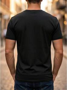 Nueva Camiseta de Verano para Hombre, Estilo Vintage, con Estampado de Montaña y Bosque en Bloques de Color, Manga Corta, Cuello Redondo, Versátil - Blanco - Ver 10