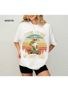 Camiseta vintage de Bob Becker, con todas las plantas, creo que he encontrado mi lugar feliz, dice Bob, camiseta vintage con diseño de puesta de sol/manga larga/sudadera/sudadera con capucha. - Blanco - Ver 8