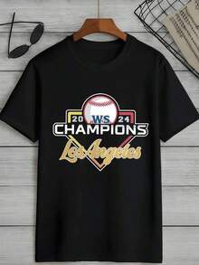 Camia de los campeones de béisbol de Los ángeles . Tejido premium, corte holgado, ajuste cómodo, estilo casual, dise? el gráfico. Ideal para regalar. Camisetas para mujer, camisetas para hombre, camisas > Elegantes. Estilo bohemio. Blusas suaves, transpirables y cómodas para mujer, ideales para primavera, verano y otoño, perfectas para vacaciones, viajes y uso diario, y para ver partidos. - Negro - Ver 6