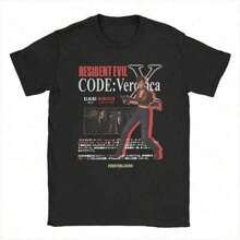 Camiseta Vintage de Estilo Urbano para Hombre, Ropa Masculina, Conjuntos de Verano para Niños, Camisetas para Adultos y Niños, Camisetas para Hombre Residents Evils Code Veronica X Creative, Camisetas 100% Algodón de Manga Corta, Cuello Redondo, Ropa a Juego para la Familia, Conjuntos para Niños, Ropa para Niños, Tallas para Adultos y Niños - Negro - Ver 1
