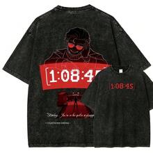Unisex Washed T-Shirt The Parable 4 - 黑色 - 查看 1
