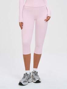 MASKERT Women's High Waist Butt Lifting Yoga Pants, Tummy Control Sports Leggings, Fitness Pants, Capris, Pilates Pants, Running, Hiking, Cycling, Dance Training, Tennis, Volleyball, Outdoor Sports Activity Pants - Pink - View 5