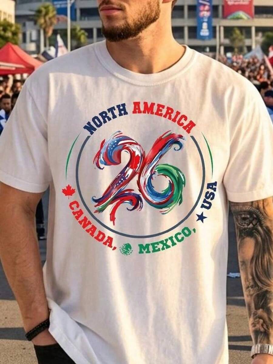 Camiseta Norteamérica 2026, Camiseta de la Copa de Fútbol, Camiseta del Torneo Mundial de Fútbol 2026, Camiseta de la Copa 2026, Sudadera con Capucha de la Copa de Fútbol, Camiseta de Fútbol, Camiseta para el Día del Partido - Negro - Ver 1