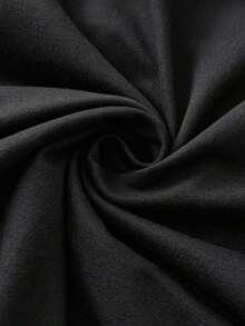 Vestido de fiesta de longitud media con diseño de abertura y cintura ceñida de unicolor elegante para mujer - Negro - Ver 3