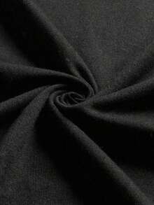 Camiseta casual de manga larga con cuello redondo y estampado de letras negras para mujer, blusas gráficas para mujer en primavera - Negro - Ver 4