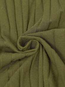 Camiseta de tirantes ajustada de cuello redondo básica para mujer, adecuada para el transporte urbano, la oficina, el estilo casual de negocios, las fiestas y otras ocasiones - Verde militar - Ver 4