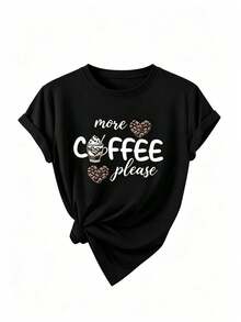 Set Of Short-Sleeved Crew Neck T-Shirts. Single Garment, Not A 3-Piece Set. 1 Piece/Set Of Short-Sleeved T-Shirts Suitable For Streetwear. Oversized Crew Neck Top For Daily Outings, Camping, Concerts, Hip-Hop, Rock, And Rap Events. Casual Summer Tops, Versatile And Fashionable For Women. - 黑色 - 查看 2