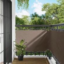 vidaXL Brise-vue pour balcon, revêtement de balcon avec œillets et corde, imperméable, pour balcon et terrasse, 90 x 800 cm, taupe, 100 % polyester Oxford - brun grisâtre - Voir 8