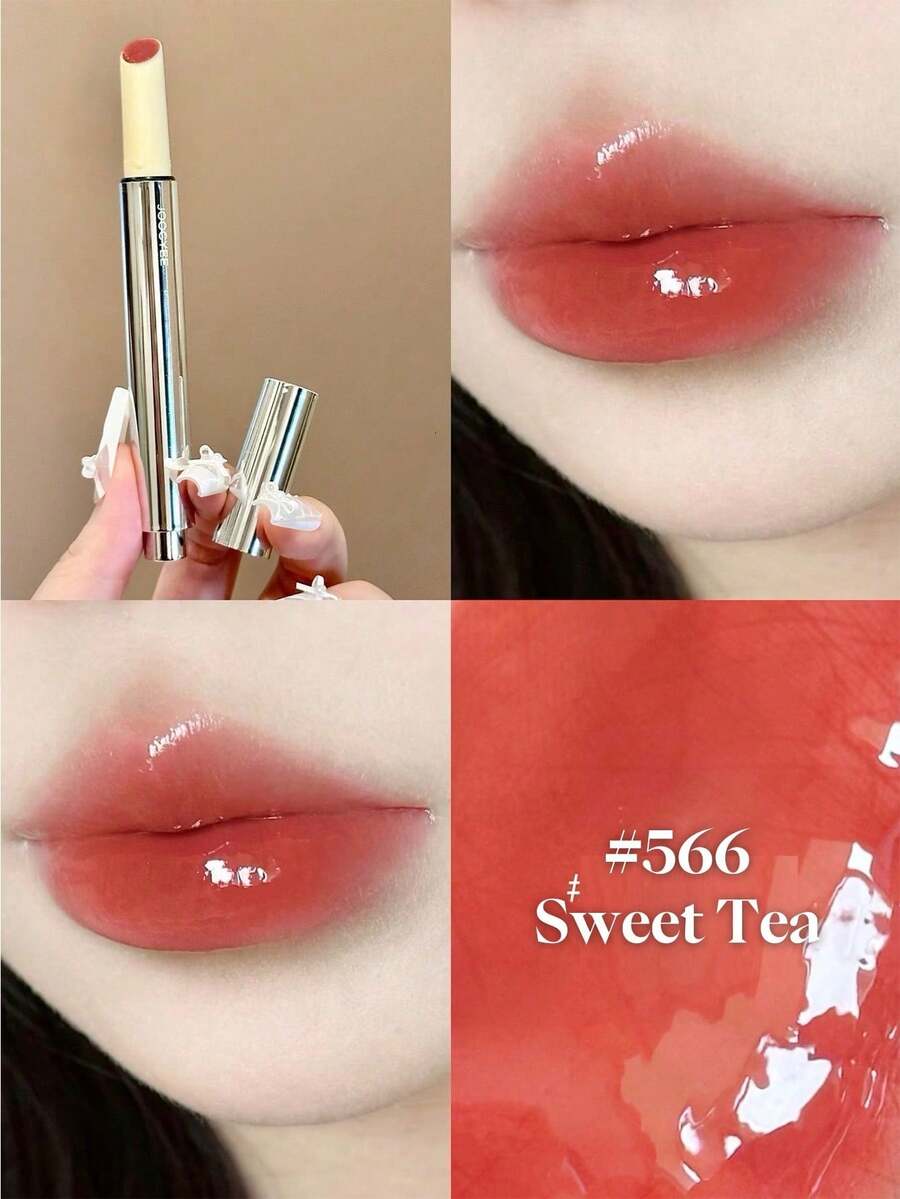 JOOCYEE GLOSSY ROUGE Lipstik Transparan Tinggi dengan Lapisan Cahaya yang Mengunci Riasan, Memberikan Nuansa Bercahaya Seperti Cermin, Tidak Lengket, Melembapkan, Riasan Alami, Tahan Lama, Anti Luntur - 566 Teh Manis - View 1