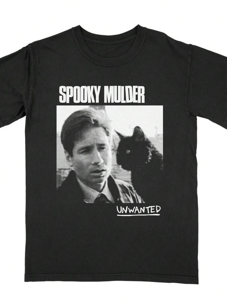Spooky Mulder : Unwanted - Files / Jawbreaker Tee Shirtblusas para mujer playeras de mujer vestidos casuales para mujer y2k playeras deportivas para mujer verano camisetas ropa de mujer Fashion Perfect For Daily - Negro - Ver 1