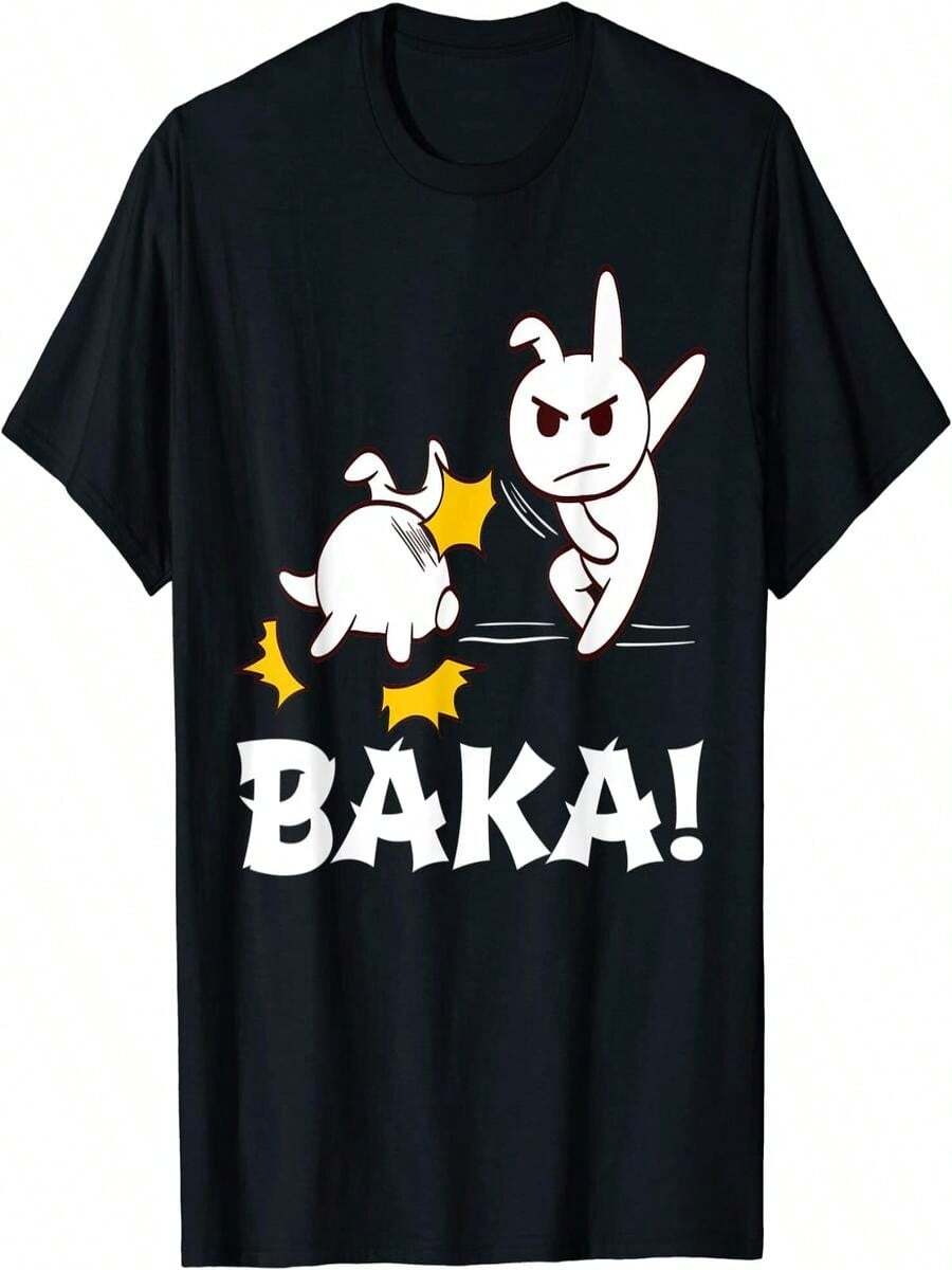 Baka - Camiseta divertida de manga japonesa para juegos - Negro - Ver 1