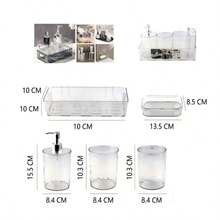 Luxury Glacier Texture Bathroom Vanity Top Set, All-In-One Washing & Storage Combo, Soap Dispenser & Soap Dish - White - View 8