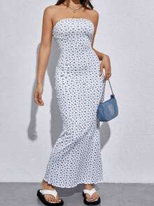 Vestido tubo con estampado floral - Multicolor - Ver 1