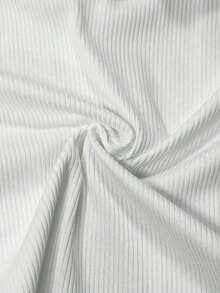 Blusa de cuello halter blanca con ribete negro.Ropa de playa, adecuada para otoño e invierno, uso casual en la oficina, versátil, Navidad, Año Nuevo, uso casual y elegante diario, atuendo profesional de maestro urbano - Blanco y Negro 2 - Ver 3