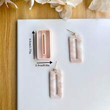 1件/2件套极简主义基础几何形状聚合物粘土切割器套装 - 适用于DIY耳环、时尚首饰吊坠和独特礼品 - 杏色 - 查看 2