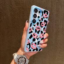 Funda para teléfono: Funda para teléfono adecuada para Samsung Galaxy S23 S23plus S24  S24Ultra S25 S25Plus S25Ultra S26 S26Ultra S26Plus, anticaídas, con tacto suave, multicolor, magnética, protege la lente, adecuada para estudiantes, con diseño de labios rojos. - Azul claro - Ver 2