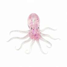 Kawaii Glitter Octopus Squishy Fidget Toy For Stress Relief & Desk Decor - Blue - View 7