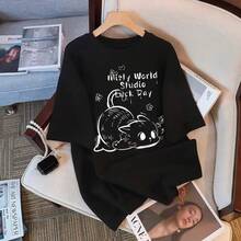 Camiseta con estampado de camisa casual para mujer, manga corta y cuello redondo, moda urbana local de primavera/verano camiseta unisex. 6RDC - blanco puro - Ver 3