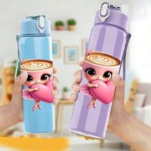 1/5 pièces Bouteille d'eau 750ml avec imprimé de ballerine mignonne et cordon - Bouteille d'eau de sport étanche, design de tasse à café en forme de cœur rose avec ballerine. Cadeau parfait pour les amateurs de café, les passionnés de ballerine. Convient pour l'eau, le jus ou le café, idéal pour l'école, la salle de sport, les activités de plein air et l'utilisation quotidienne. - Tasse rose multicolore - Voir 1