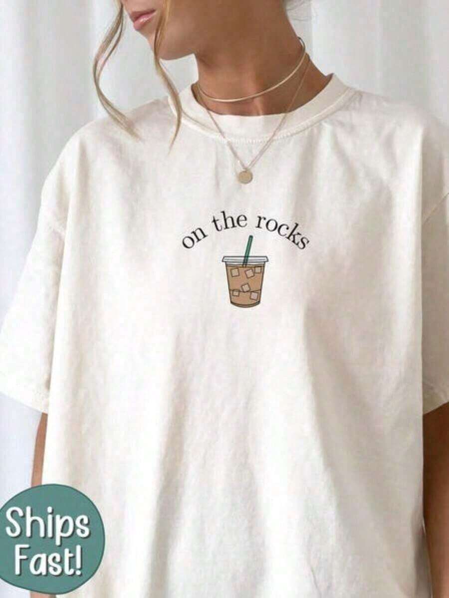 100% Cotton Coffee T-Shirt, Gift For Iced Coffee Lovers, Funny Coffee Lover T-Shirt, Coffee T-Shirt, Coffee Lover T-Shirt - 白色 - 查看 1