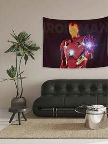 1pc M-Arvel I-Ron Man Tapestry, Bold Red And Gold Graphic Style Wall Decor, Action Pose Superhero Art Hanging, Perfect For Bedroom, Living Room, Dorm, Apartment, Studio, Party Backdrop, Comic, Superhero Themed Room Decor, Great For Adding A Striking, Statement-Making Accent To Media Rooms, Personal Lounges And Themed Event Spaces - Nhiều màu sắc - Xem 1