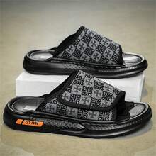 Sandal Selop Nyaman Bersol Lembut yang Modis, Sandal Mule Slip-On, Cocok untuk Jalan-jalan di Pantai Luar Ruangan Musim Panas, Sepatu Pasangan Unisex - Hitam - View 4