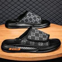 Sandal Selop Nyaman Bersol Lembut yang Modis, Sandal Mule Slip-On, Cocok untuk Jalan-jalan di Pantai Luar Ruangan Musim Panas, Sepatu Pasangan Unisex - Hitam - View 3