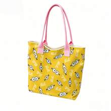 Miniso Túi tote vải canvas in hình Minions Bello, màu vàng tươi sáng, thích hợp sử dụng hàng ngày. - màu đen - Xem 4