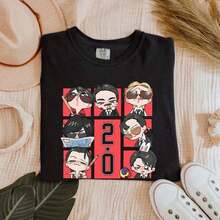 Camiseta Bangtan 2.0 Arirang, Linda Camiseta con Gráficos Chibi del Grupo, Mercancía Inspirada en los Fans - Negro - Ver 1