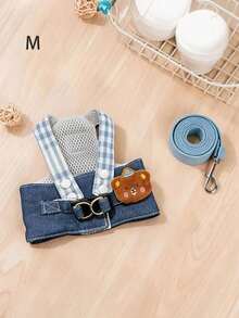 Bộ 2 món gồm dây dắt thú cưng và mũ cao bồi, dây đeo ngực kiểu Đức, mũ cao bồi hình gấu trúc, thích hợp cho chó và mèo mặc ngoài trời vào mùa hè, phụ kiện thiết yếu thời trang cho gia đình chủ nuôi thú cưng. - Nhiều màu - Xem 11