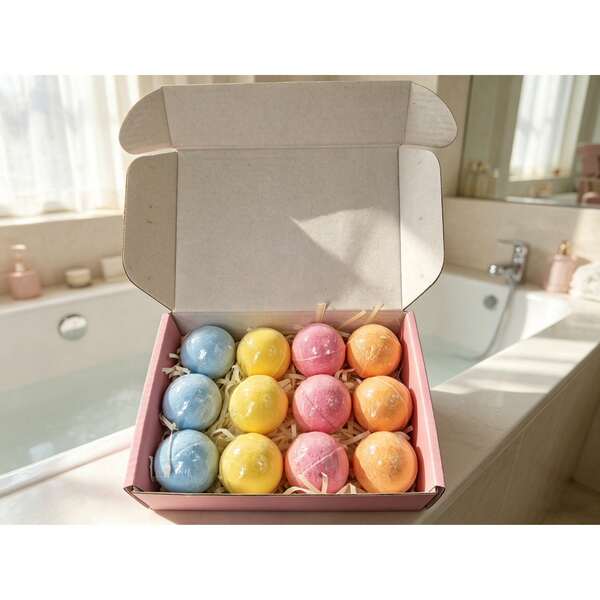 12pcs Organic Natural Handmade Foot Bath Bombs, Containing Bath Salts And Essential Oils, Foaming Foot SPA Bombs To Relax, Soften And Moisturize Tired Feet