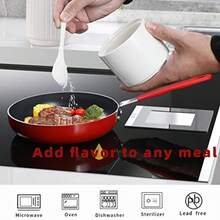 ONTUBE Azucarero de cerámica con tapa y cuchara caja de condimentos de porcelana cuenco de sal 8 oz - Blanco - Ver 4