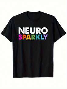 Camiseta brillante de neurodiversidad Neuro Sparkly SPED para la conciencia del autismo. Celebra la diversidad y permite que la amor florezca, asegurando que nadie se sienta aislado. Hecha con 100% pu - Negro - Ver 1