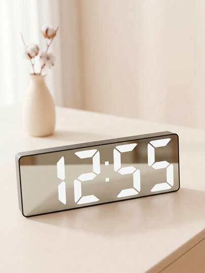 Teckwe LED Digital Alarm Clock, Adjustable Volume, And Night Light Function, Suitable For Both Children And Adults. With A Modern Style Desktop Design And Automatic Dimming Function, It Boasts Large Digital Display, Making It Ideal For Bedrooms And Living Rooms. This Product Does Not Include Dry Batteries And Requires Separate Purchase