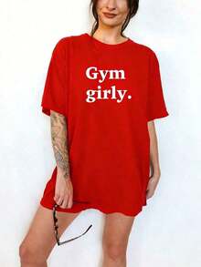 Cute Unisex Premium Casual Gym T-Shirts, Feminine Style, For Workout, Funny Gym T-Shirt, Gym Mouse, Weightlifting, T-Shirt, Feminine Gym Style - Unisex, Loose Fit, Comfortable, Vintage Urban Style, Cotton T-Shirt. - 紅色 - 查看 6