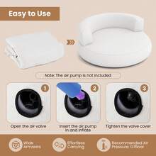 GOFLAME Blow Up Lounge Chair Inflatable Sofa For Living Room Study Bedroom Office Air Couch With Wide Armrests - White - View 6