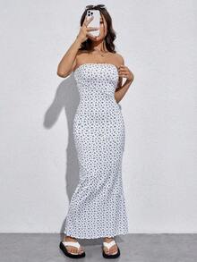 Vestido tubo con estampado floral - Multicolor - Ver 4