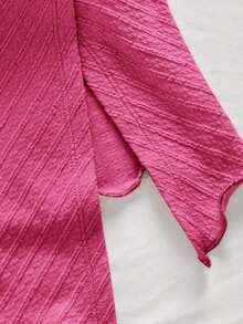 tubo fruncido de estilo elegante, romántico y elegante en color amarillo, apropiado para fiestas, vacaciones en la playa, regreso a la escuela, citas románticas, temporada de bodas, cumpleaños, Pascua, vestimenta de primavera/verano - Rosa Fucsia - Ver 5