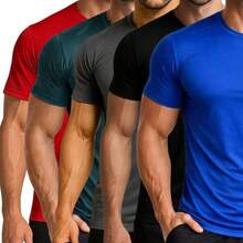 Kit 5 Camisetas Dry Fit Masculina Treino Academia Corrida Esportes Exercícios Casual - vermelho/verde/cinza/preto/azu - Visão 2
