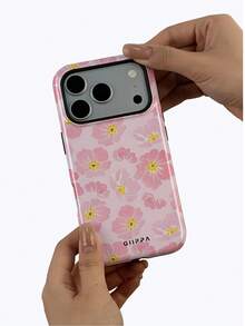 An Elegant Phone Case That Does Not Include A Lanyard Or Stand. This 17 Pro Phone Case Features A Pink Floral Design And A Soft Yellow Base, And Is Compatible With The  16 Pro, 15 Pro, And 14 Pro. A Stylish And Unique Korean-Inspired Phone Case, Compatible With The  11, 12, 13, 14, 15, And 7 Pro Plus. Its Elegant Design Is Suitable For Both Men And Women. A Perfect Gift For Girlfriends On Christmas, Valentine's Day, Easter, Wedding Season, And Birthdays. - 淺粉色 - 查看 4