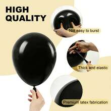 16th Birthday Black Gold Birthday Decorations For Women Girls, 57PCS Gold Black Balloons Happy Birthday Balloons Banner Heart Balloons Bow Bobo Balloons Fringe Curtains For Birthday Party Decoration Room Decor - Sinh nhật thứ 16 - Xem 6