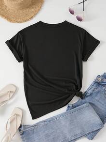 Camiseta Estampada Casual - Negro - Ver 1