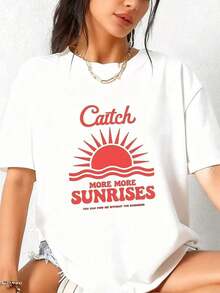 Sudadera Casual de Cuello Redondo para Mujer con Más Sunr-1Pure-Cotton - Blanco 2 - Ver 1