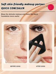Set Kuas Makeup Profesional All-In-One 35 Buah dengan Spons Kecantikan, Puff Bedak Segitiga, Mangkuk Pembersih Silikon & Penjepit Bulu Mata, Kit Kuas Sintetis Lengkap untuk Alas Bedak, Eyeshadow, dan Concealer, Alat Makeup Wajah Lengkap untuk Pemula - Hitam - View 9